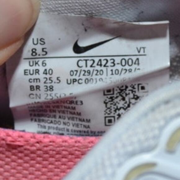 Nike React Infinity Flyknit Woman's Running Shoe White & Pink Size 8.5 - Picture 8 of 9
